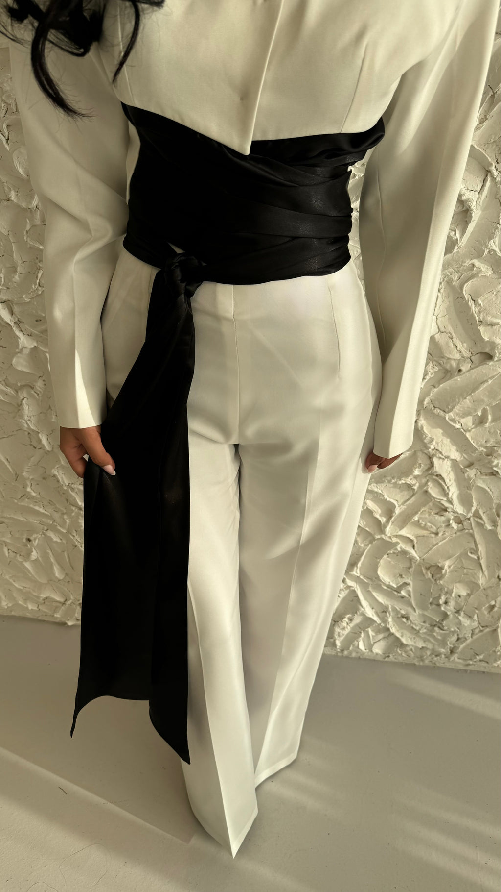 Elegant Cinched Waist Satin Set