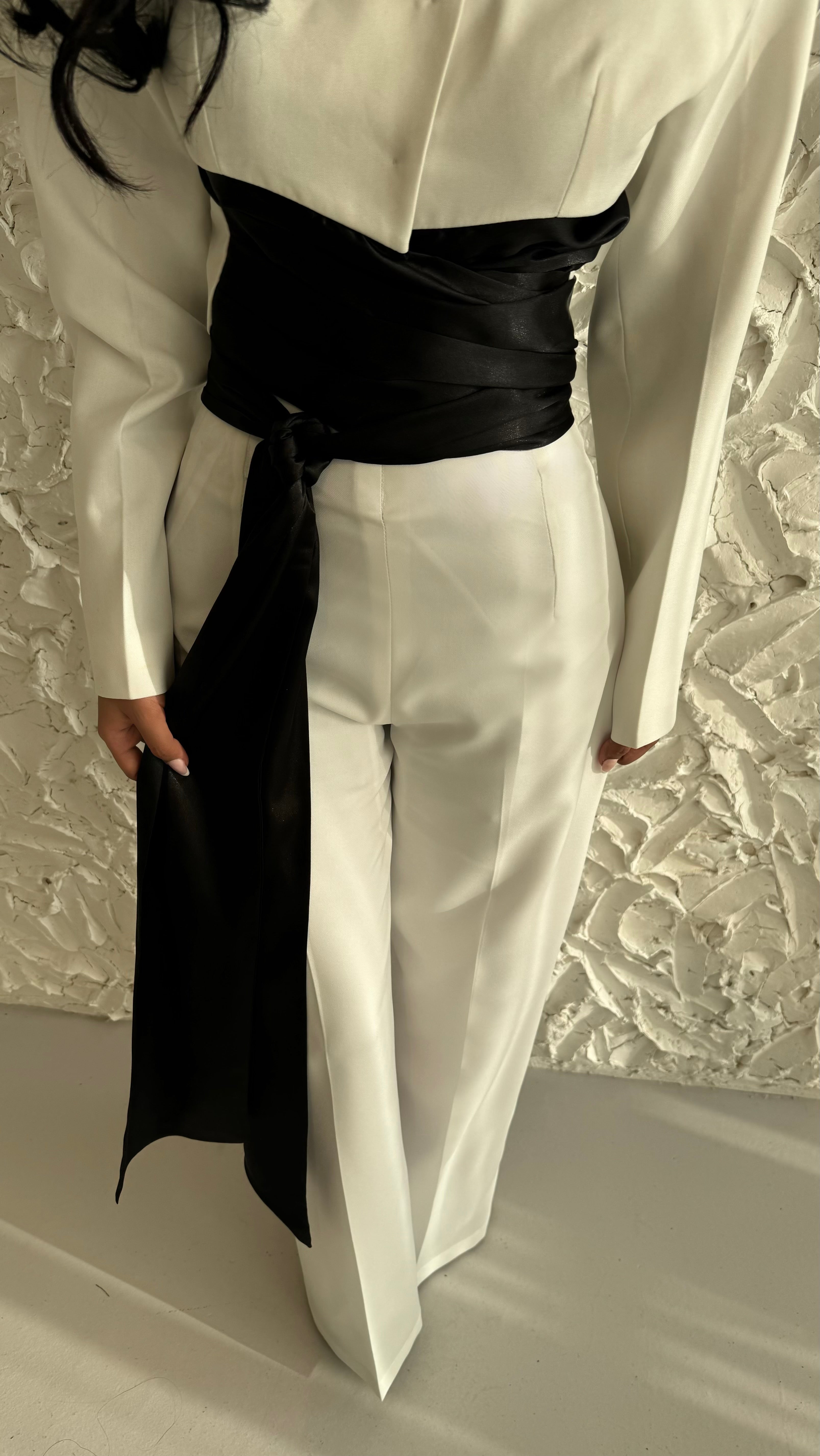 Elegant Cinched Waist Satin Set
